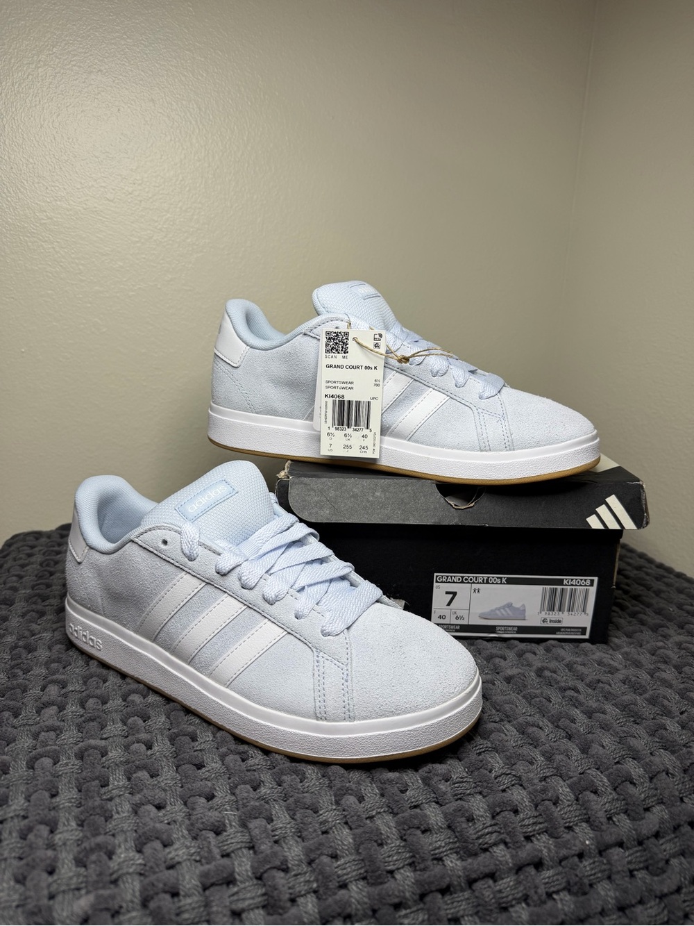 adidas Grand Court Shoes - Pale Blue and White